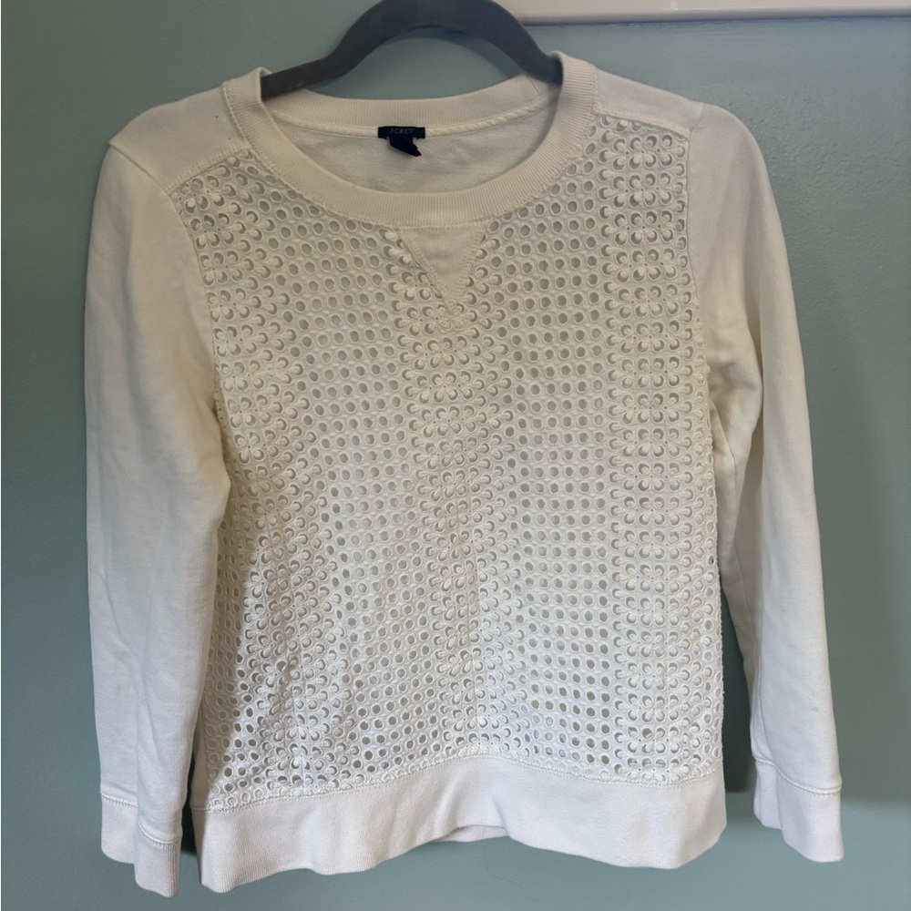 J. Crew Ivory Textured Knit Top